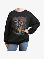 The Nightmare Before Christmas Jack & Sally Metal Girls Oversized Sweatshirt