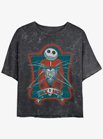 The Nightmare Before Christmas Jack Is Back Girls Mineral Wash Crop T-Shirt