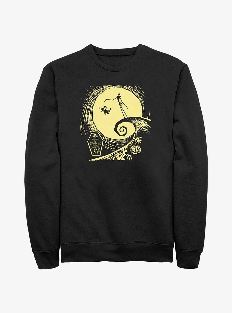 Disney The Nightmare Before Christmas 30th anniversary Jack And Zero Moon Sweatshirt