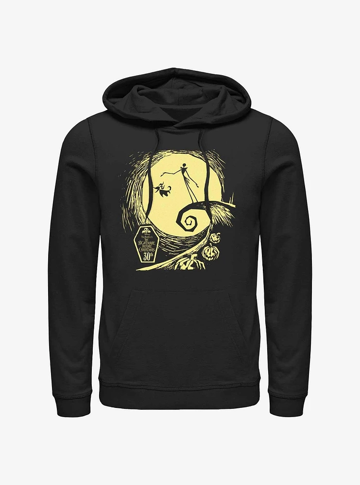 Disney The Nightmare Before Christmas 30th anniversary Jack And Zero Moon Hoodie