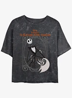 Disney The Nightmare Before Christmas Jack And Zero Girls Mineral Wash Crop T-Shirt