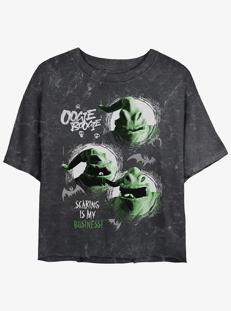 The Nightmare Before Christmas Oogie Boogie Girls Mineral Wash Crop T-Shirt