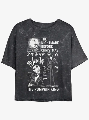 The Nightmare Before Christmas Jack Pumpkin King Girls Mineral Wash Crop T-Shirt