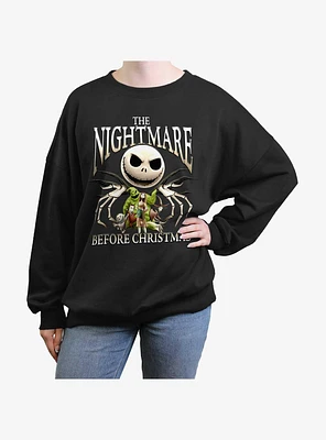 Disney The Nightmare Before Christmas Jacks A Girls Oversized Sweatshirt