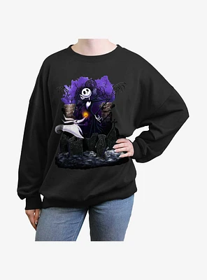 The Nightmare Before Christmas Jack & Zero Graveyard Girls Oversized Sweatshirt