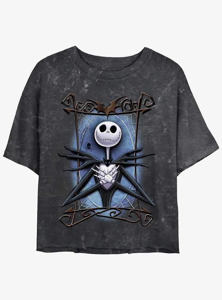 Disney The Nightmare Before Christmas Framed Jack Girls Mineral Wash Crop T-Shirt