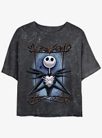 The Nightmare Before Christmas Framed Jack Girls Mineral Wash Crop T-Shirt