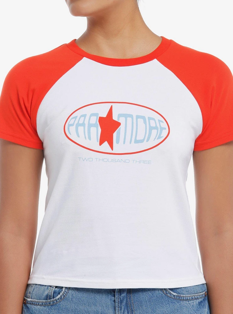 Paramore Red Star Girls Raglan Baby T-Shirt