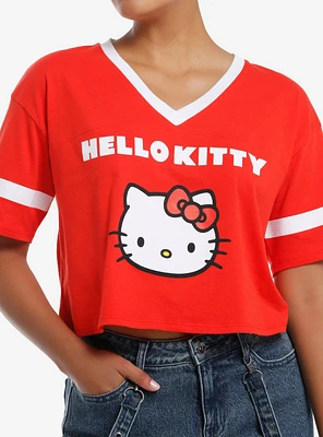 Hello Kitty Varsity Girls Crop T-Shirt