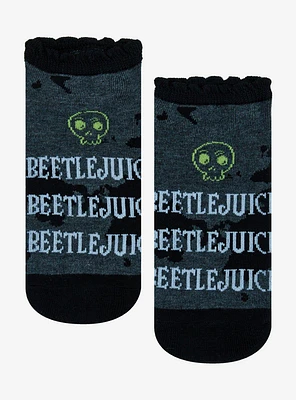 Beetlejuice Repeated Name No-Show Socks