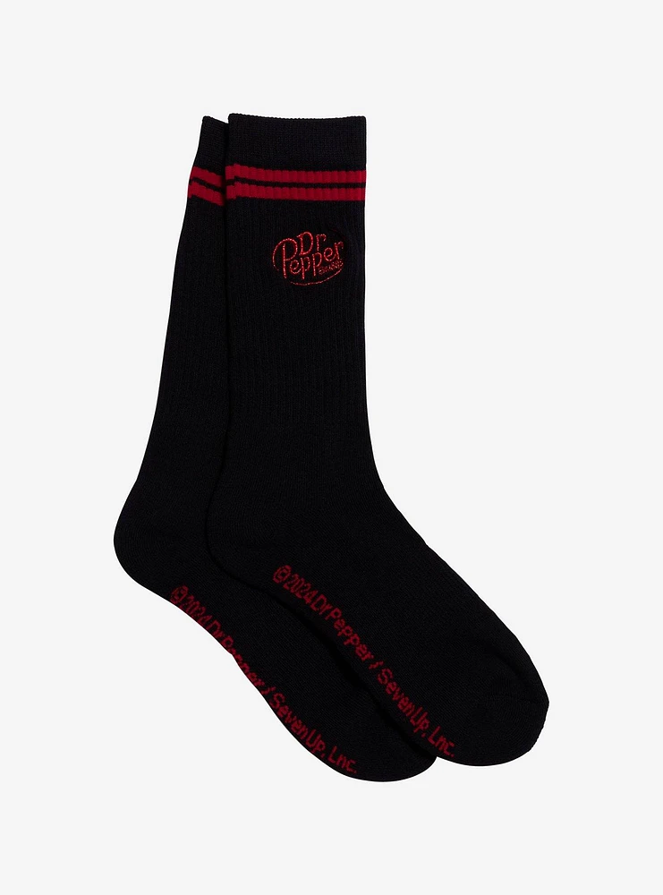 Dr. Pepper Varsity Stripe Embroidered Crew Socks