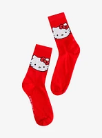 Hello Kitty Rhinestone Red Crew Socks