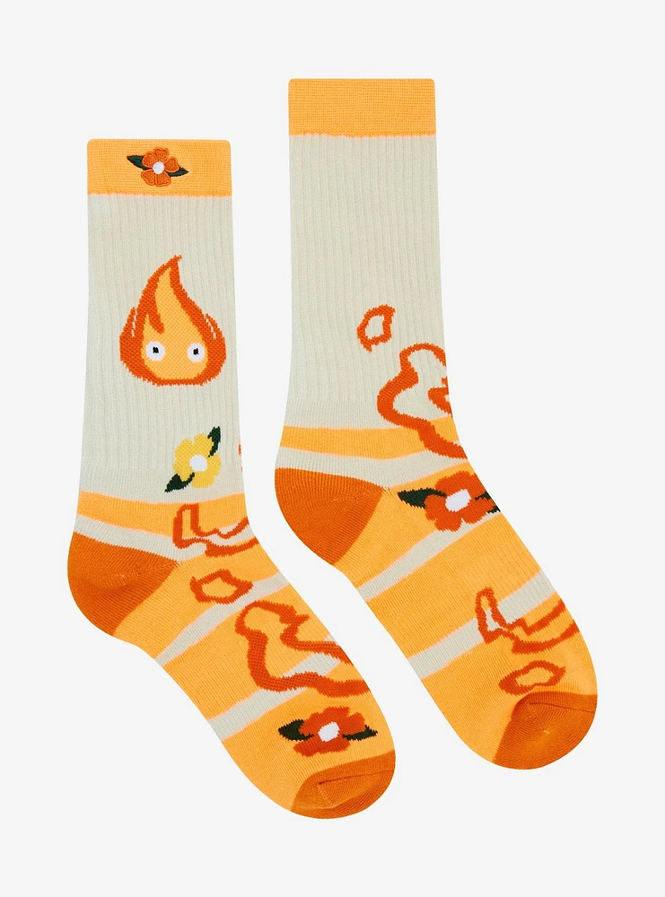 Studio Ghibli® Howl's Moving Castle Calcifer Flower Crew Socks