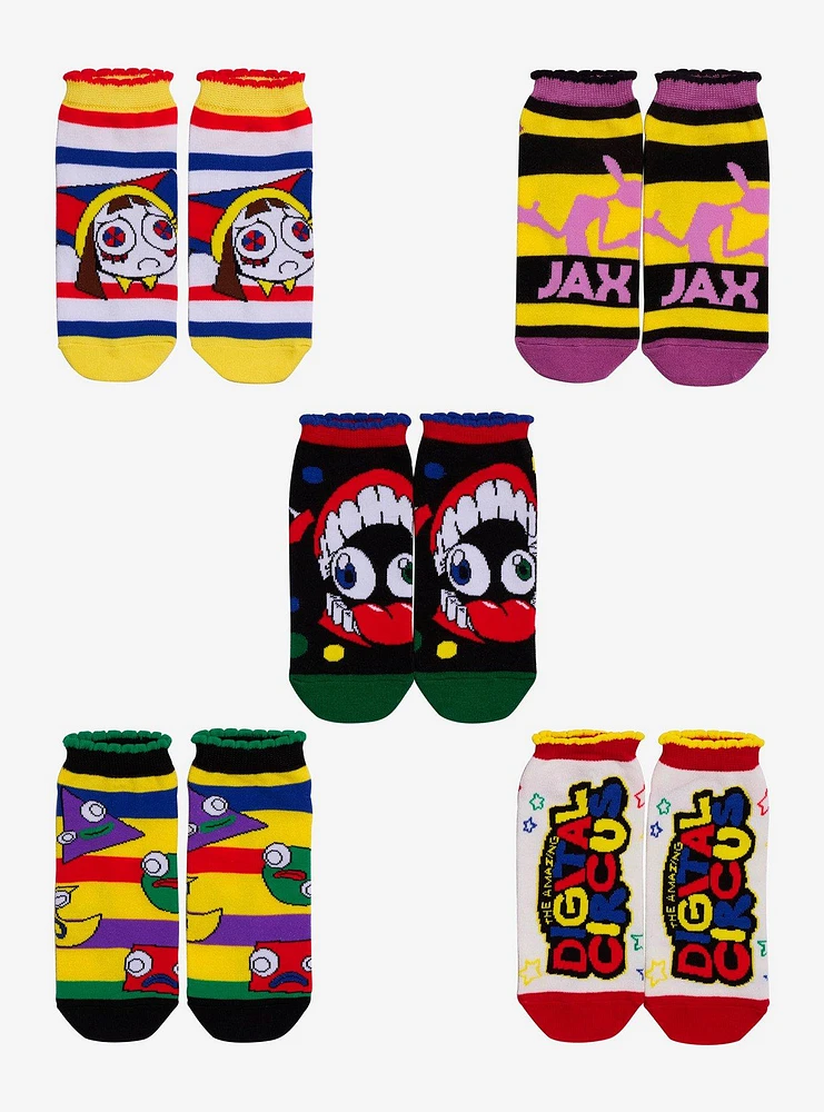 The Amazing Digital Circus No-Show Socks 5 Pair