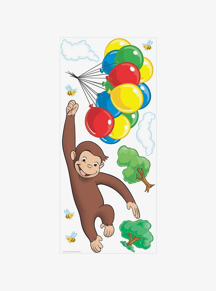 Curious George Brown Peel & Stick Wallpaper