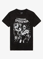 Marvel The Amazing Spider-Man Foil Mineral Wash Boyfriend Fit Girls T-Shirt