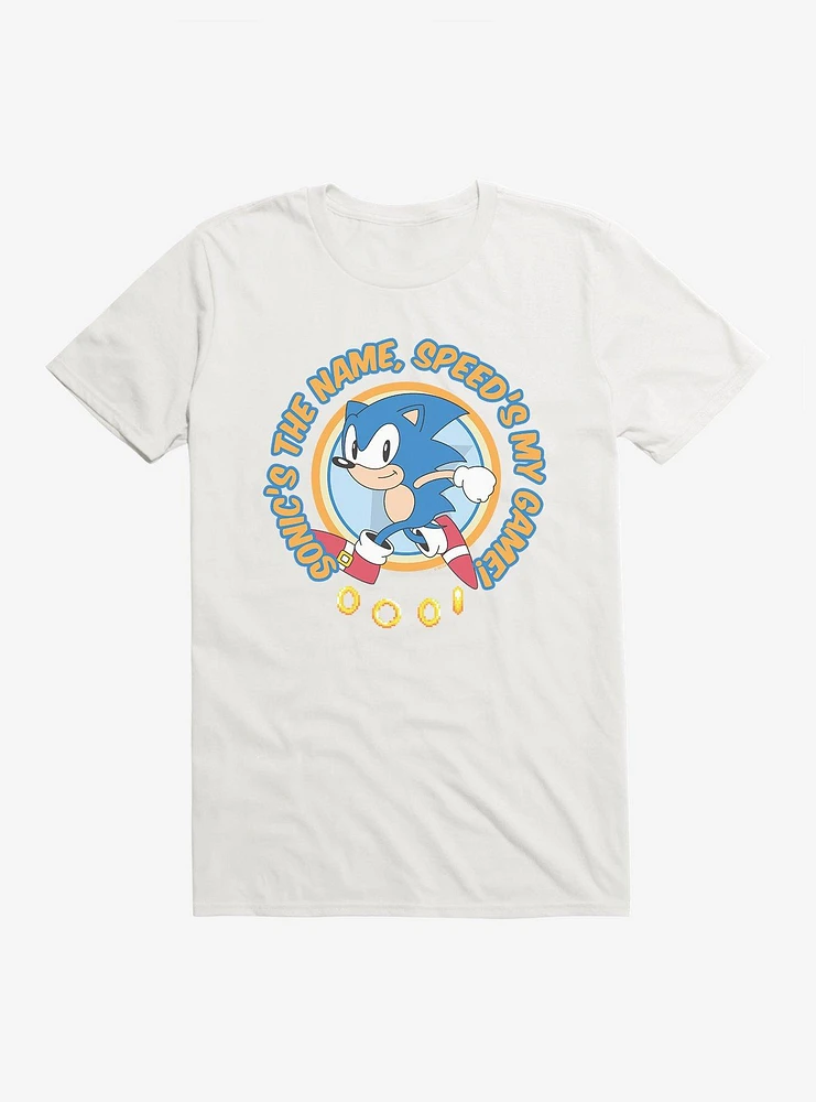 Sonic The Hedgehog Sonic's Name, Speed's My Game! T-Shirt