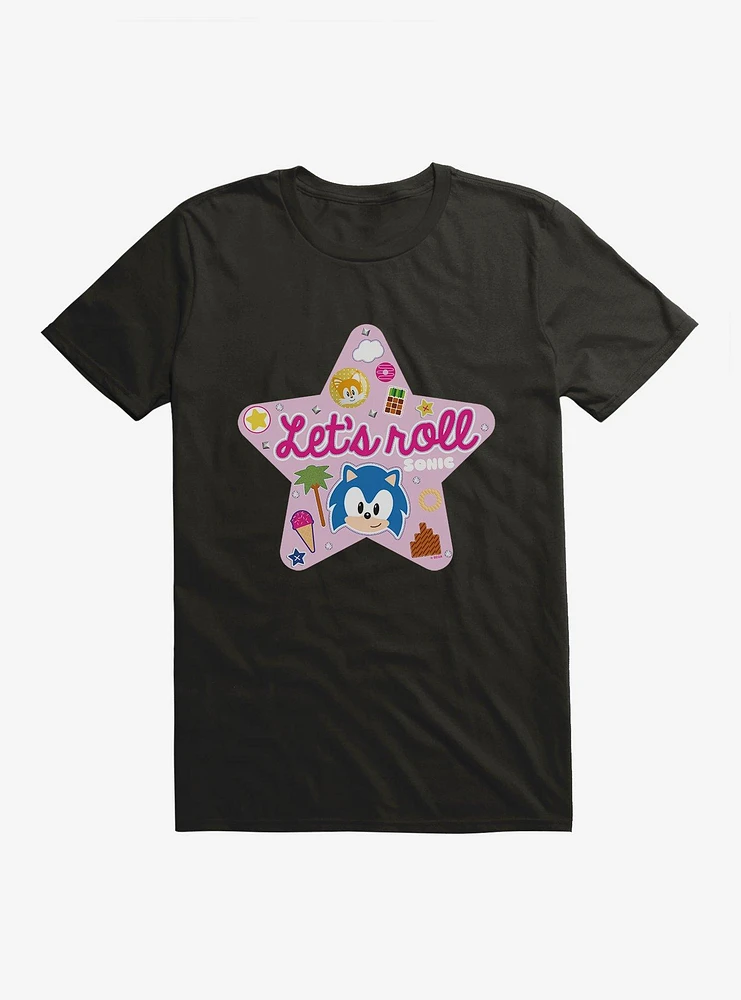 Sonic The Hedgehog Pink Pop Let's Roll T-Shirt