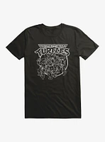 Teenage Mutant Ninja Turtles Group Fight Pose Outline T-Shirt