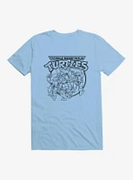 Teenage Mutant Ninja Turtles Group Fight Pose Outline T-Shirt