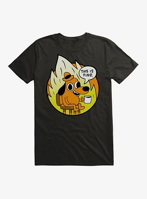 This Is Fine Round Meme T-Shirt