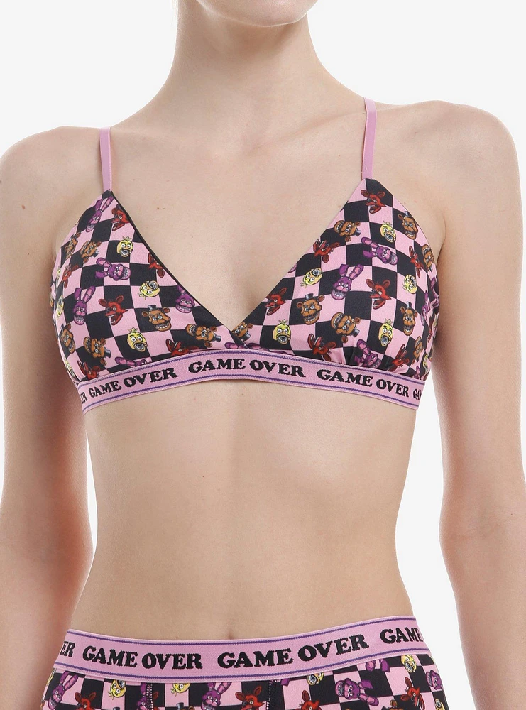 Five Nights At Freddy's Character Checker Bralette