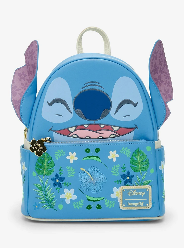 Loungefly Disney Lilo & Stitch Floral Stitch Figural Mini Backpack - BoxLunch Exclusive