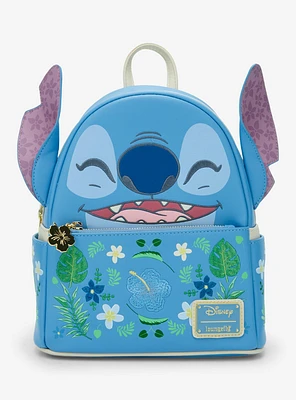 Loungefly Disney Lilo & Stitch Floral Stitch Figural Mini Backpack - BoxLunch Exclusive