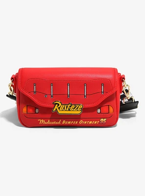 Loungefly Disney Pixar Card Lightning McQueen Bumper Light-Up Figural Crossbody Bag - BoxLunch Exclusive