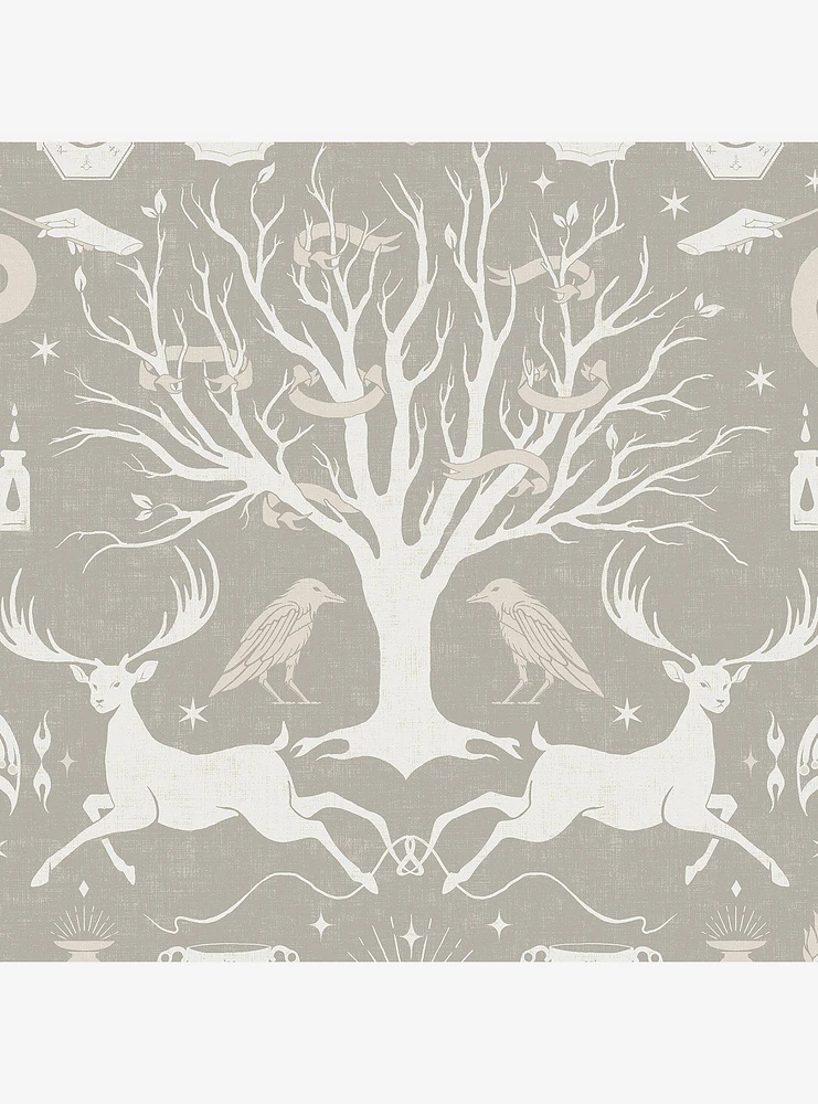 Harry Potter Horcrux Grey Damask Peel & Stick Wallpaper