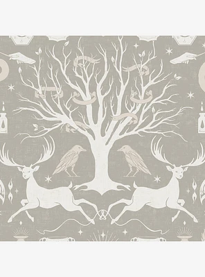 Harry Potter Horcrux Grey Damask Peel & Stick Wallpaper