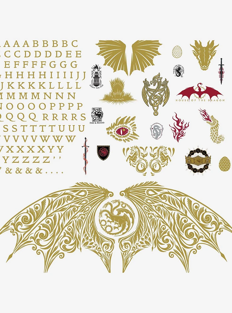 House of the Dragon Gold Wall Decals