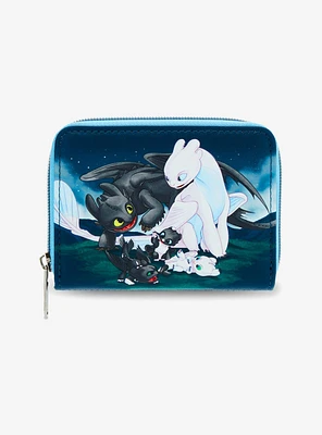 Loungefly How To Train Your Dragon Toothless & Light Fury Babies Mini Zipper Wallet