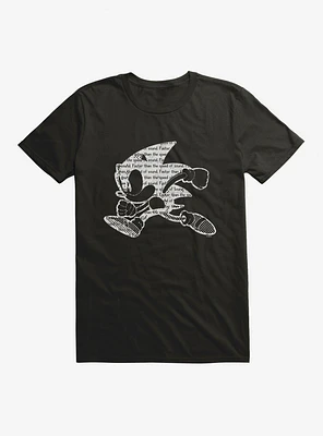 Sonic The Hedgehog Script Silhouette T-Shirt