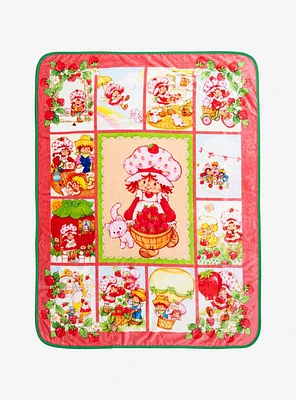 Strawberry Shortcake Grid Portrait Fleece Throw - BoxLunch Exclusive