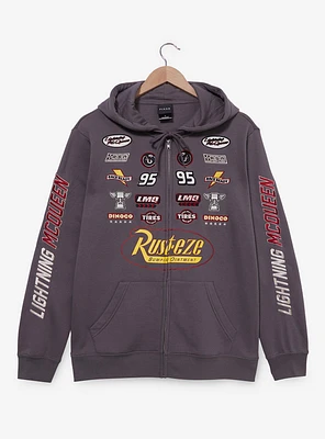 Disney Pixar Cars Lightning McQueen Racing Patches Zippered Hoodie - BoxLunch Exclusive