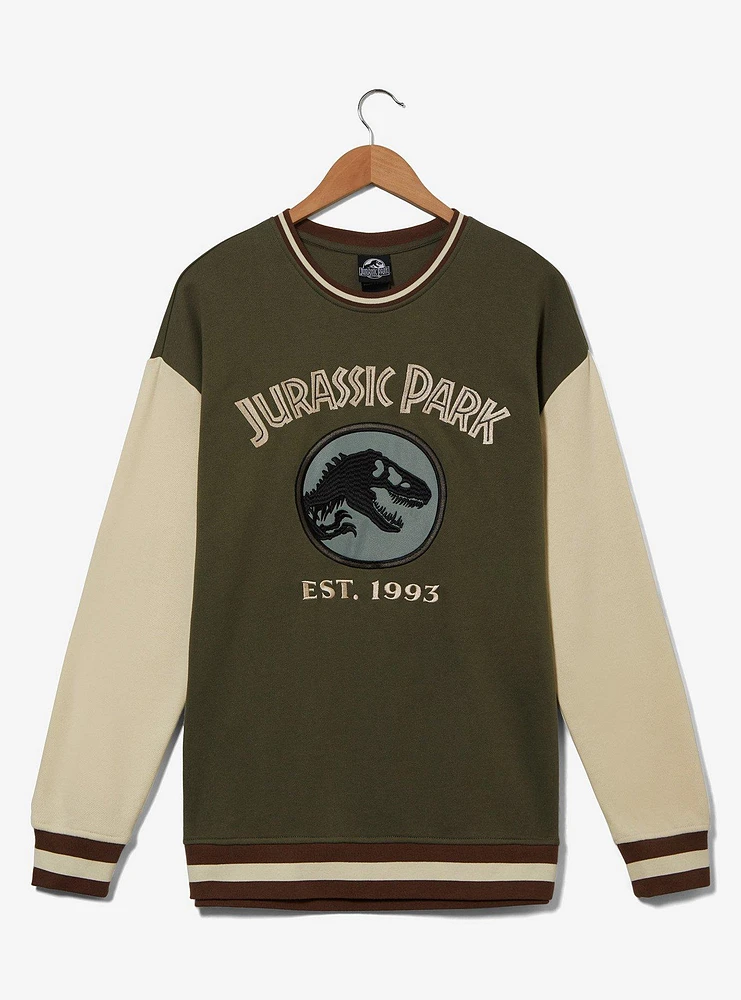 Jurassic Park Contrast Patch Crewneck — BoxLunch Exclusive