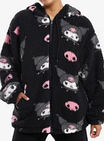 Kuromi Skull Sherpa Girls Hoodie