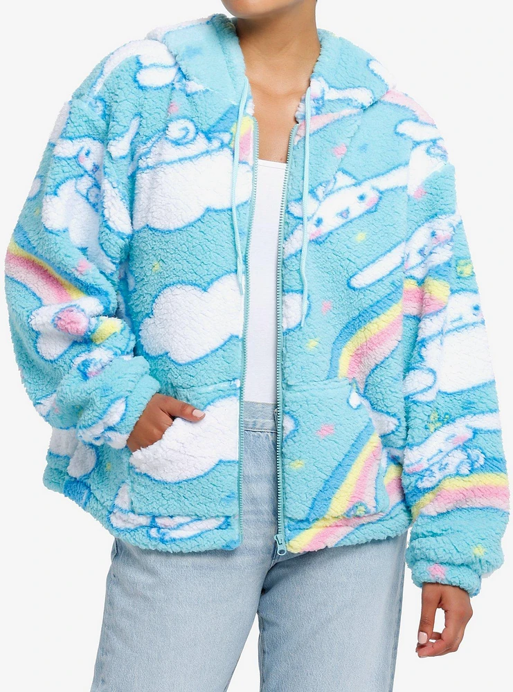 Cinnamoroll Rainbow Cloud Girls Sherpa Hoodie