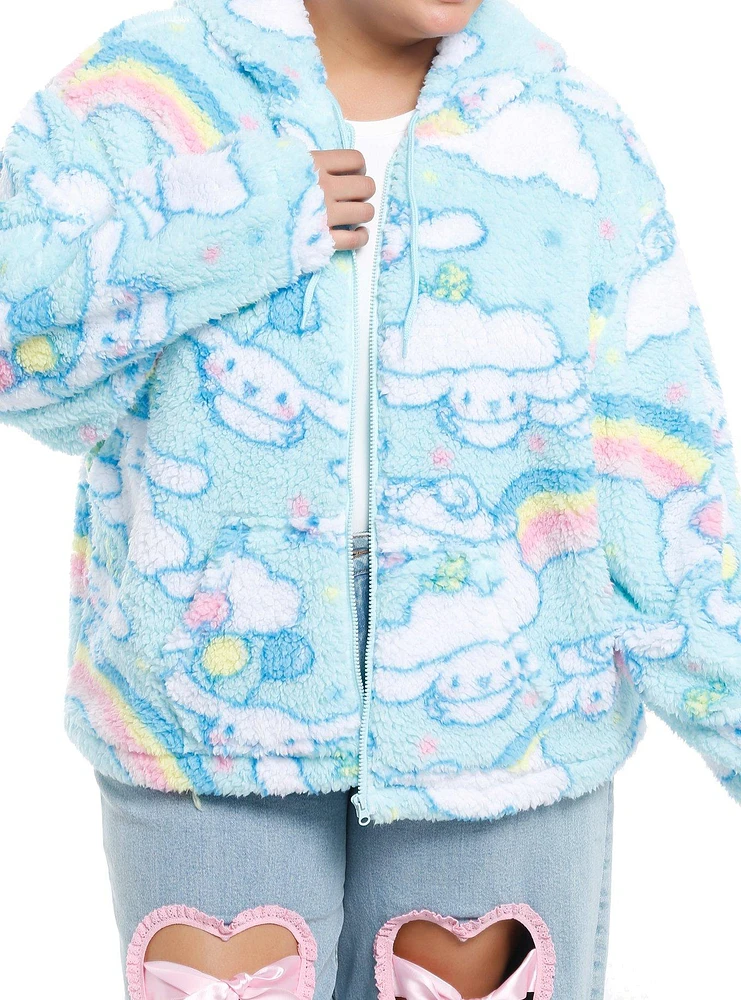 Cinnamoroll Rainbow Cloud Girls Sherpa Hoodie Plus