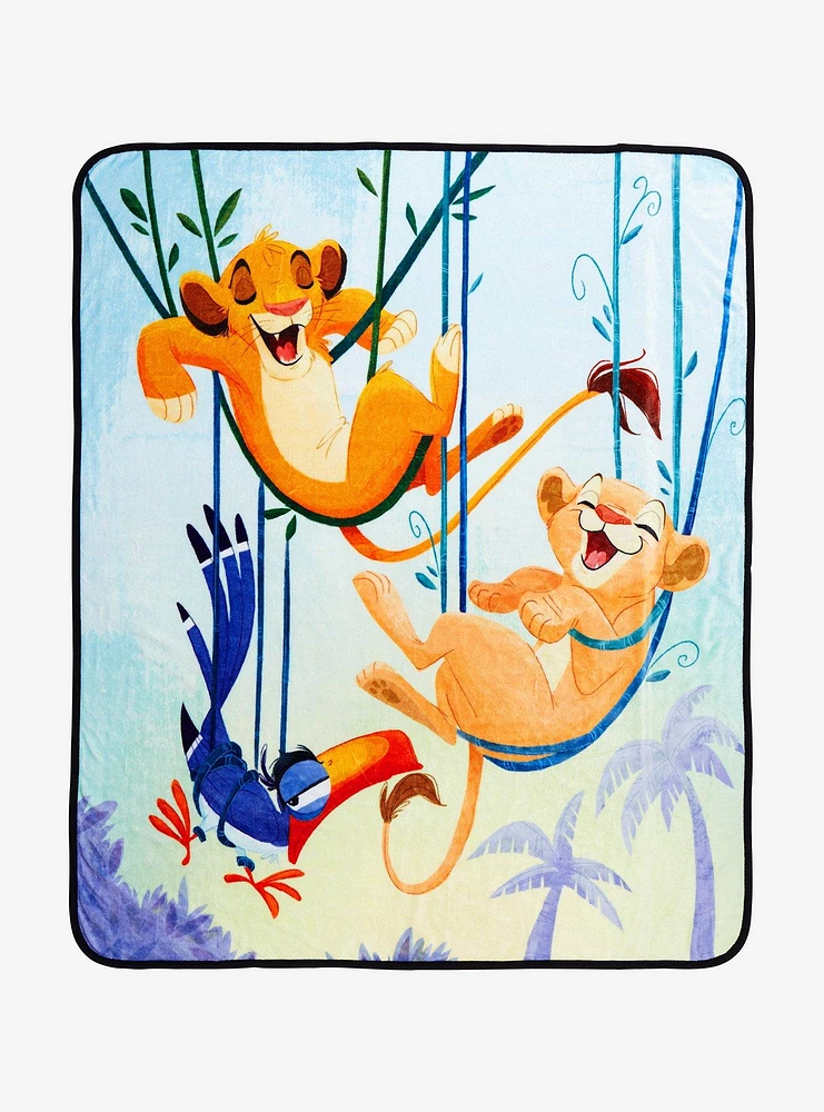 Disney The Lion King Simba, Nala, & Zazu Vines Fleece Throw - BoxLunch Exclusive