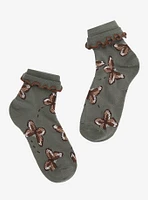 Butterfly Fold Lettuce Trim Ankle Socks