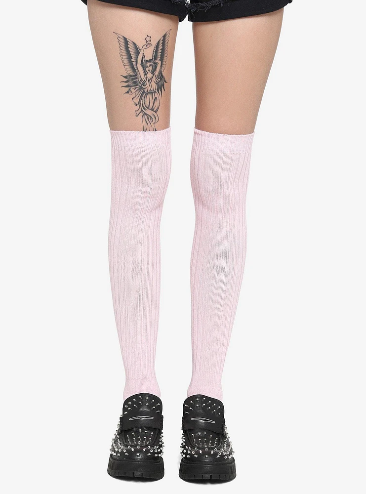 Baby Pink Over-The-Knee Socks