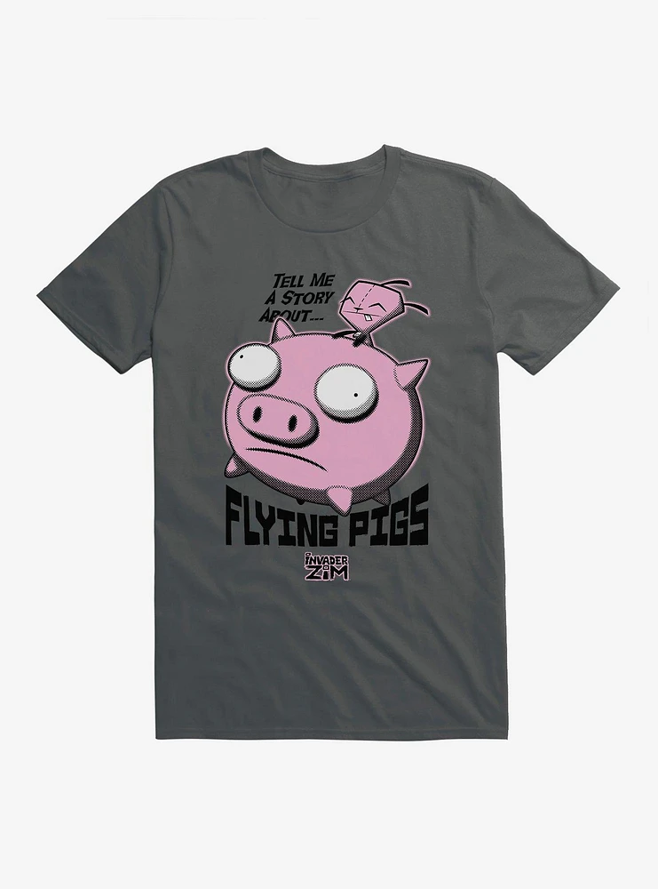 Invader Zim Gir Riding A Flying Pig T-Shirt