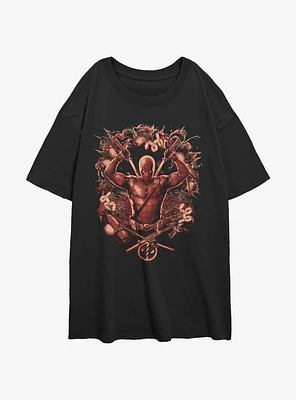 Marvel Deadpool All Hail Tacos Girls Oversized T-Shirt Hot Topic Web Exclusive