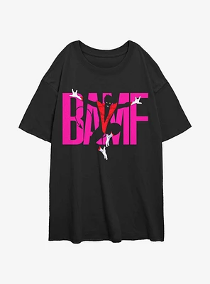 Marvel X-Men '97 Nightcrawler BAMF Girls Oversized T-Shirt