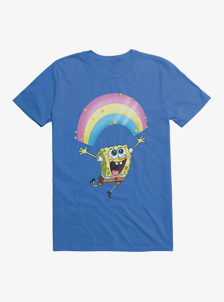 SpongeBob SquarePants Chasing Sparkle Rainbows Black T-Shirt