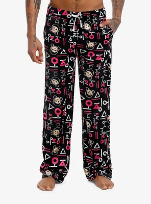 Squid Game Symbols Pajama Pants