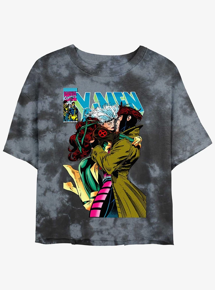 Marvel X-Men '97 Rogue & Gambit 4Eva Girls Tie-Dye Crop T-Shirt