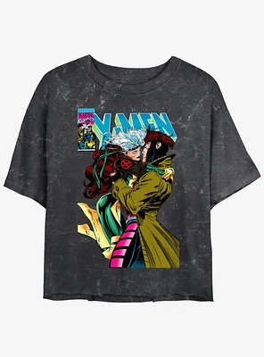 Marvel X-Men '97 Rogue & Gambit 4Eva Girls Mineral Wash Crop T-Shirt